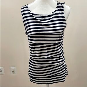 Navy and White Striped Sleeveless Top